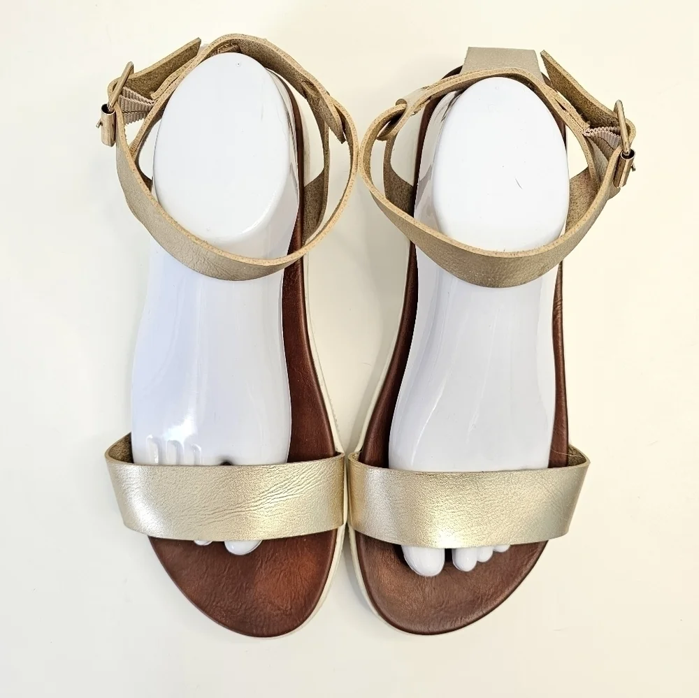 Torrid Gold Faux Leather Ankle Strap Flatform (WW)